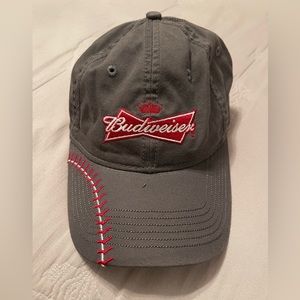 Budweiser Baseball Cap Men Cotton Velcro Strap OS RARE Promo Hat NWOT